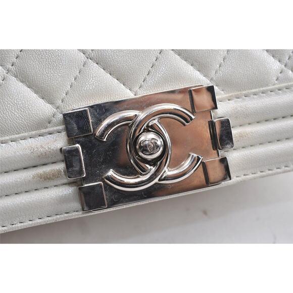 Auth Chanel Boy Calf Skin Matelasse Cc #136588C26B - Picture 12 of 15